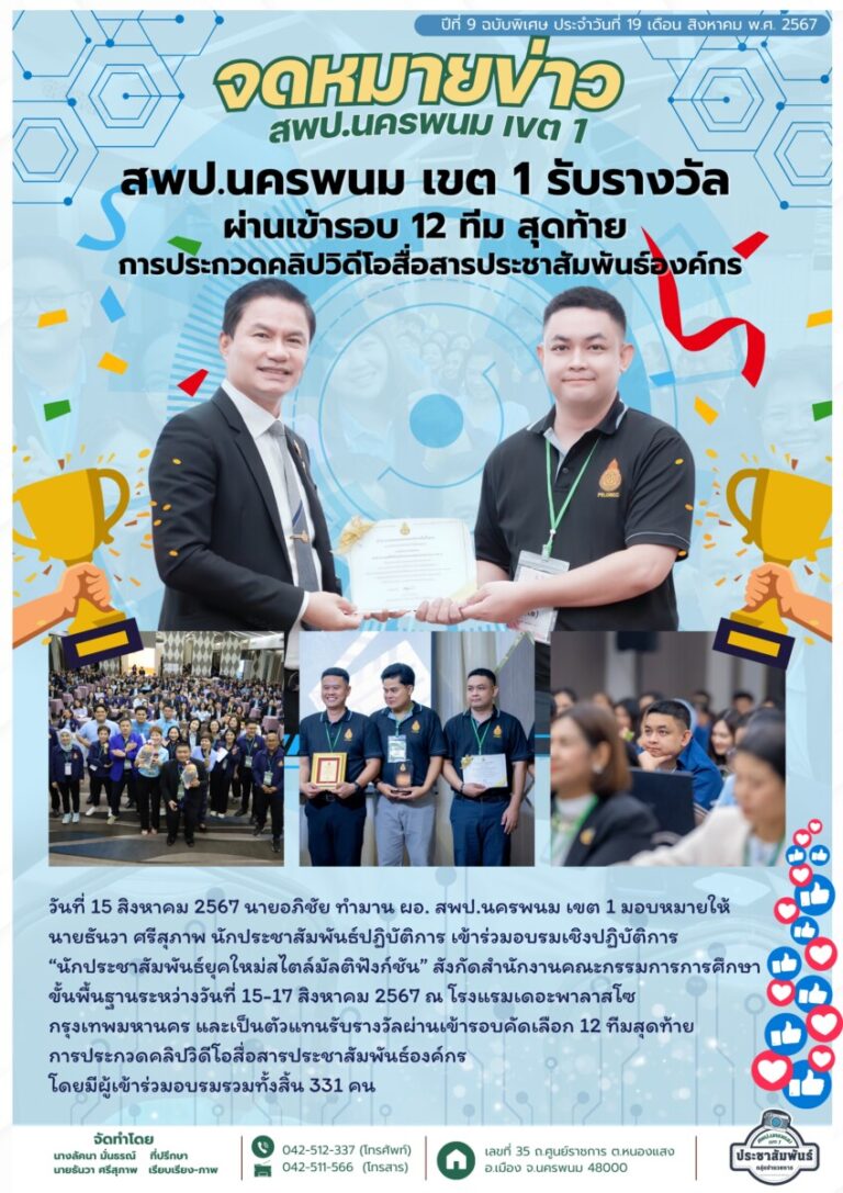 จม. สพป. นพ 1 เดือน ส.ค. 67