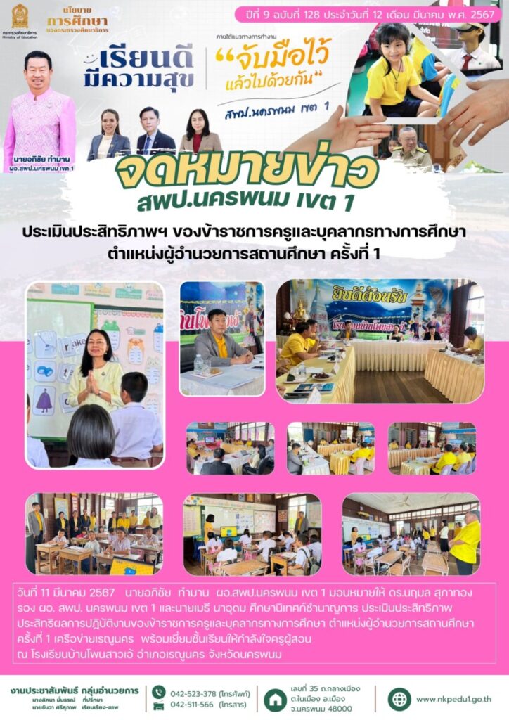 ประเมินประสิทธิภาพประสิทธิผลการปฏิบัติงานของข้าราชการครูฯ โรงเรียนบ้านโพนสาวเอ้ 1 67 03 12 ประเมินประสิทธิภาพฯ ของข้าราชการครู 1