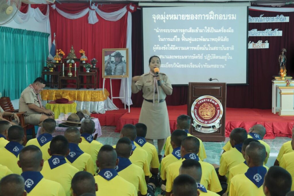 พิธีเปิดและดำเนินการฝึกอบรมโครงการฝึกอบรมลูกเสือราชทัณฑ์ในเรือนจำสำหรับผู้ต้องขังเรือนจำกลางนครพนมหลักสูตรลูกเสือวิสามัญ 3 657437 0