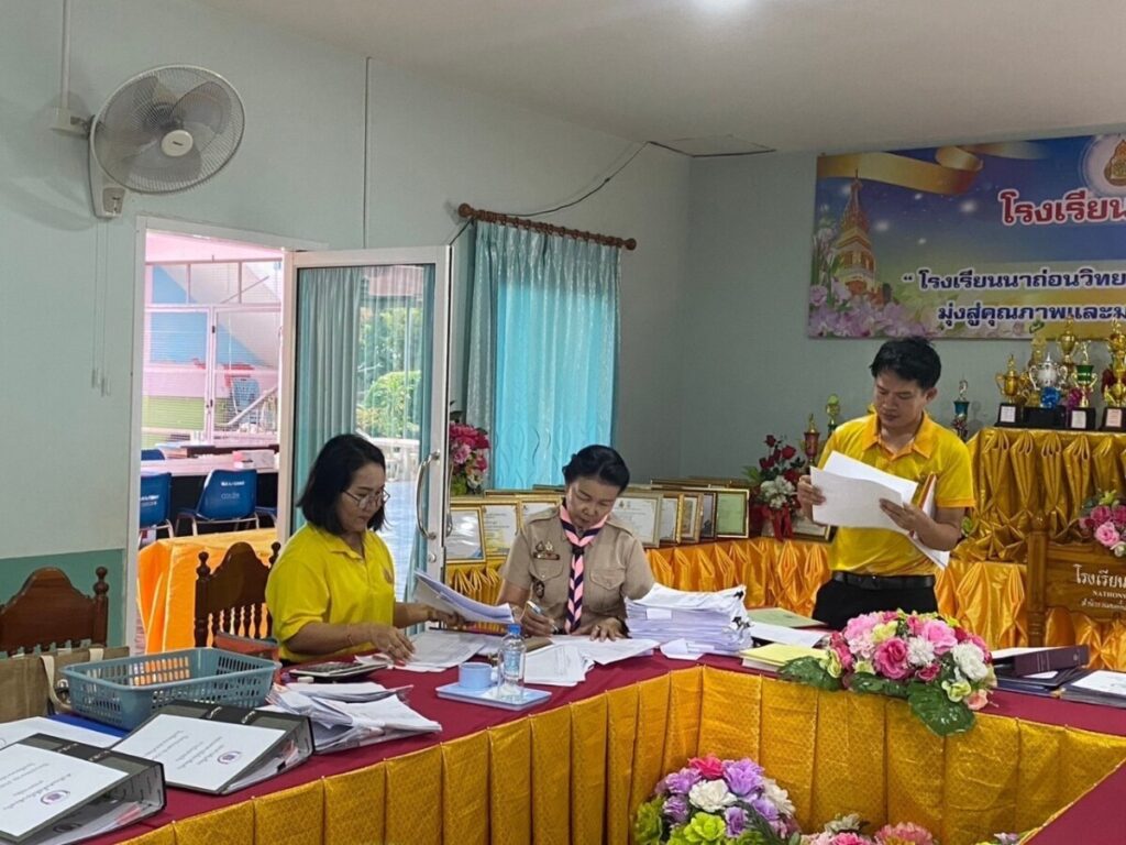 ตรวจสอบการเงิน การบัญชีพัสดุ และแผนการดำเนินงาน ตามแผนปฏิบัติงานประจำปี 2568 โรงเรียนนาถ่อนวิทยานุกูล 5 S 9650247 0