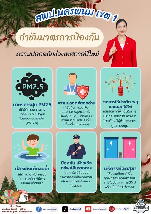 สพป.นครพนม เขต 1 กำชับมาตรการป้องกันความปลอดภัยช่วงเทศกาลปีใหม่ 1 471857485 122192051468152180 4585037950340508512 n